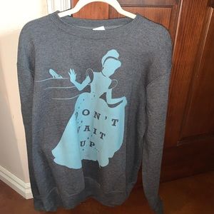 Disney Princess Cinderella Grey and Blue Crewneck Sweatshirt